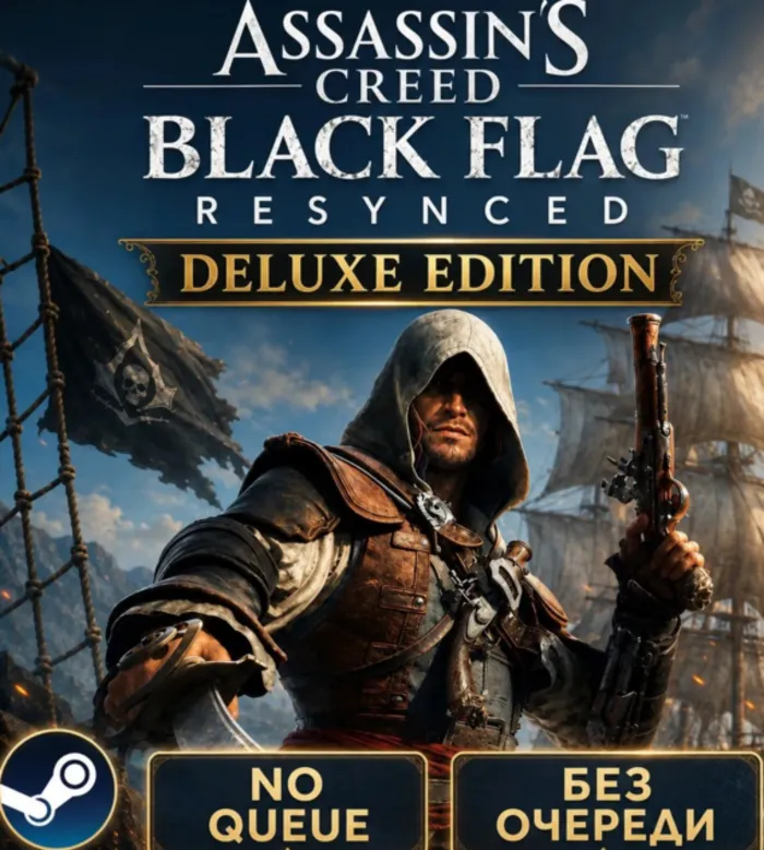 Assassin's Creed Black Flag Resynced Deluxe + 50 games · STEAM NO QUEUE · ALL DLC