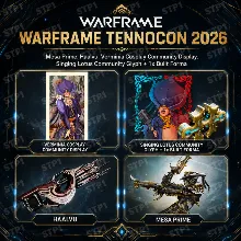Warframe 4/4 TennoCon 2026 Mesa Prime, Haalvu Sentient Minigun Twitch Drop