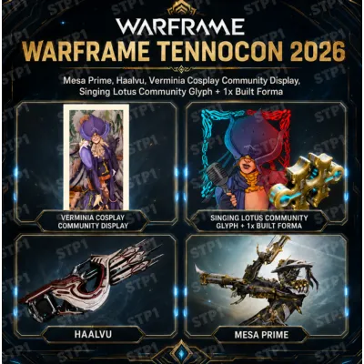 Warframe 45 предметов 2026 Twitch Drop TennoCon Mesa Prime, Haalvu Sentient Minigun - irongamers.ru