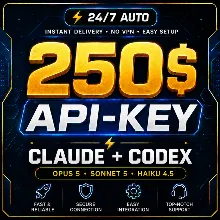 [AВТО 24/7] $250 API Claude Code / Codex — Key + Base URL, Opus 5 / GPT-5.6
