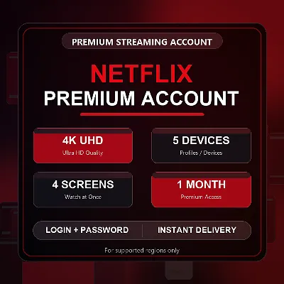 Netflix Premium Account | 1 Month | 4K UHD | 5 Devices | 4 Screens - irongamers.ru
