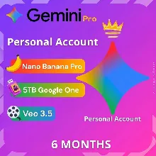 Google One Pro (5ТБ)–6 месяцев| Gemini AI 3.5 Pro + Veo 3 + Omni + Flow + Nano Banana