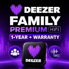 Deezer Family Premium HiFi (подписка на 1 год) + гарантия