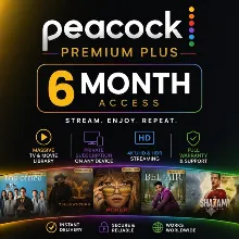 Peacock Premium Plus – 6 месяцев приватной подписки | Без рекламы | 4K UHD