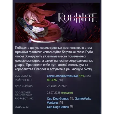 Rubinite АВТОДОСТАВКА STEAM GLOBAL МГНОВЕННО ЛИЦЕНЗИЯ - irongamers.ru