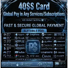 40$ US Card for Google Play, Apple Pay, Games & Online Services