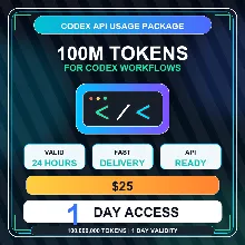 Codex API Tokens 100M - 1 Day Access - 1 Day Warranty