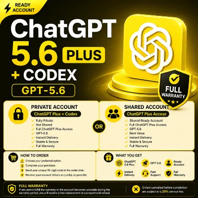 ChatGPT Plus + Codex | GPT-5.6 | Личный и общий готовый аккаунт | Быстрая выдача | По - irongamers.ru