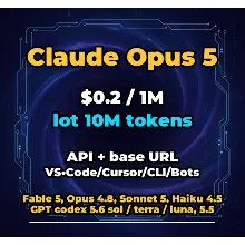 Claude Opus 5 | 10 МЛН ТОКЕНОВ | АВТОВЫДАЧА 24/7 | API VS•Code/Cursor/CLI/Боты