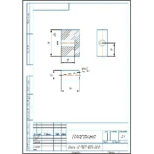 01.002 пластина - чертеж детали в программе Компас 3D