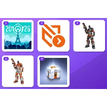 Overwatch Twitch Drops (5 Items) — OWCS Paris 2026 Day Icon + BP Tier Skip MSC Day 3