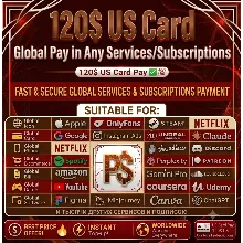 120$ US Card | Pay Any Global Service (App Store, Steam, AI,google,claude,)