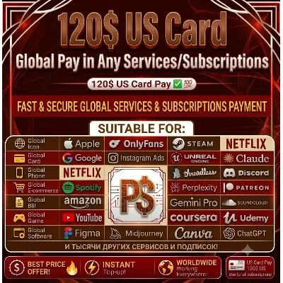 120$ US Card | Pay Any Global Service (App Store, Steam, AI,google,claude,) - irongamers.ru