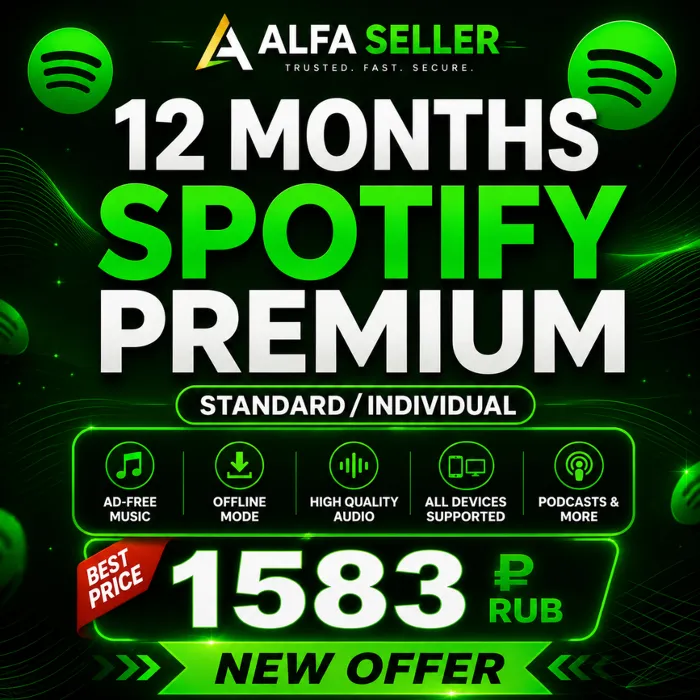 Spotify Premium 12 Месяцев Индивидуальный · Стандартный Лучшая ЦЕНА Работает В России