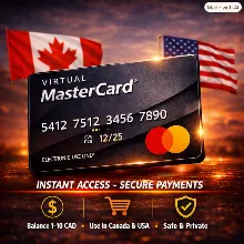 Виртуальная MasterCard | Баланс 1–10 CAD | Регион США/Канада