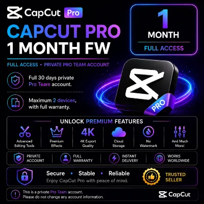 CapCut Pro — 1 месяц (30 дней) | Максимум 2 устройства | Личный аккаунт + гарантия - irongamers.ru