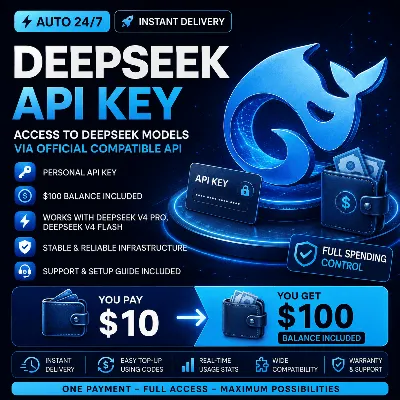 [АВТО 24/7] Баланс $100 | DeepSeek API Key | DeepSeek V4 Pro | DeepSeek V4 Flash - irongamers.ru