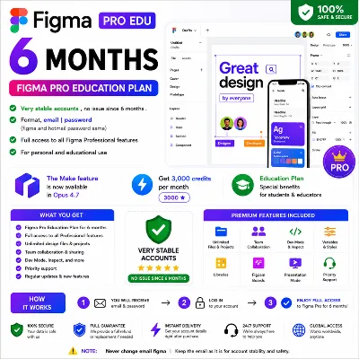 🎨 Figma Pro Education на 6 года | 3000 AI-кредитов в месяц | Стабильный личный аккау - irongamers.ru