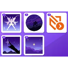 Overwatch Twitch Drops (5 Items) — Stars Rain from Above + Configuration: Stargaze +3