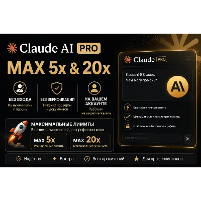 Claude AI PRO | MAX 5x и 20x | БЕЗ ЛОГИНА И ВЕРИФИКАЦИИ | НА ВАШЕМ АККАУНТЕ - irongamers.ru