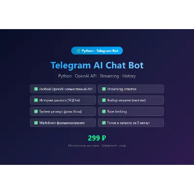 Telegram AI Chat Bot на Python — готовый к запуску - irongamers.ru