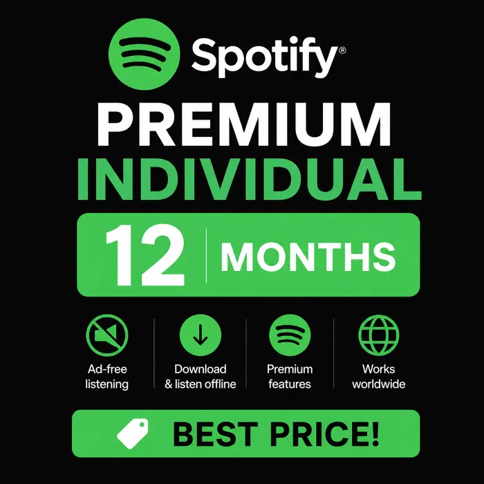 Spotify Premium на 12 месяцев · Пополнение, продление или готовый аккаунт