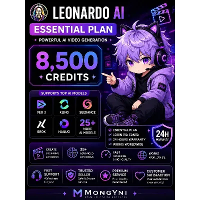 Leonardo AI Essential | 8500 кредитов | Veo 3 • Kling • Seedance • Вход в Canva | Пре - irongamers.ru
