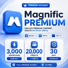 Премиум-аккаунт Magnific | 3000 загрузок + 20 000 кредитов | 30-дневная гарантия