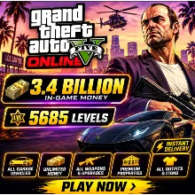 GTA 5 Online Custom Account • 3.4 Billion $ 5685+ LVL + Mail