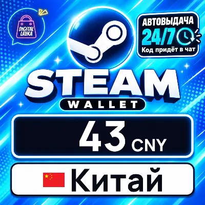 Steam Wallet Китай 43 CNY цифровой код — автовыдача 24/7 - irongamers.ru