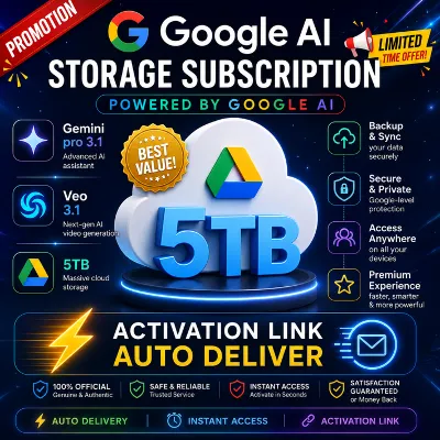 Google AI Storage 5TB |Gemini pro 3.1| Veo 3.1 |Activation Link AUTO DELIVER 6-Month+ - irongamers.ru