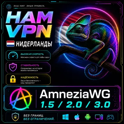 VPN НИДЕРЛАНДЫ ВПН AMNEZIA 2.0 ЛИЧНЫЙ AMNEZIAWG РАБОТАЕТ В РФ БЕЗЛИМИТ РОУТЕР КИНЕТИК - irongamers.ru