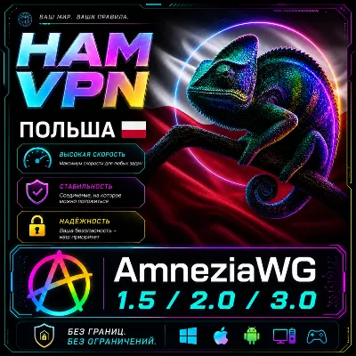 VPN ПОЛЬША ВПН AMNEZIA 2.0 ЛИЧНЫЙ AMNEZIAWG РАБОТАЕТ В РФ БЕЗЛИМИТ РОУТЕР КИНЕТИК - irongamers.ru