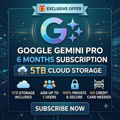 Google Gemini Pro 6+ Месяцев + 5TB Облака (Полная Семейная Подписка) - irongamers.ru