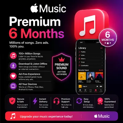 Apple Music Premium — 6 месяцев | Более 100 миллионов песен | Без рекламы 🎵💎 - irongamers.ru