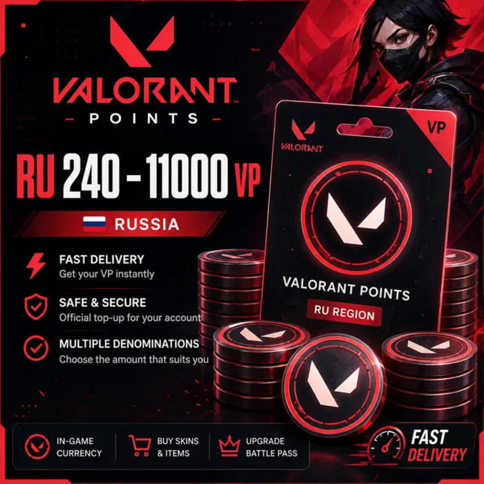VALORANT Points (RU) 240–11 000 VP · Россия · быстрая доставка