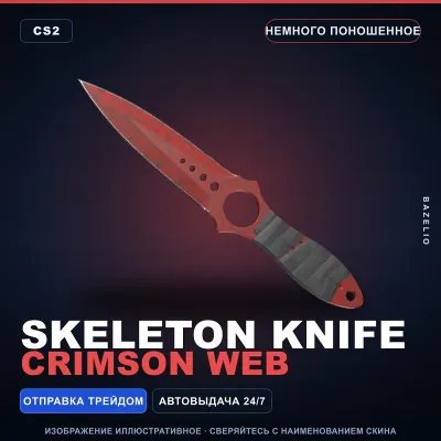 Skeleton Knife | Crimson Web | Немного поношенное · Скин Counter-Strike 2 - irongamers.ru