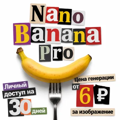 Nano Banana Pro | 6 ₽ за изображение в 2К | Личный доступ на 30 дней - irongamers.ru