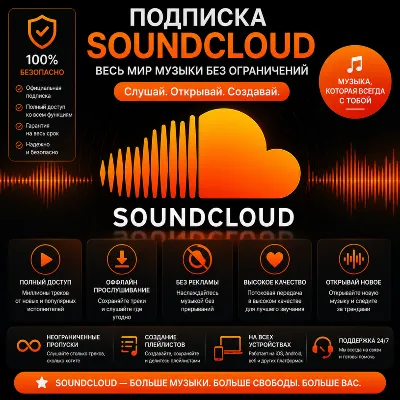 🏆SoundCloud Artist Pro | 1-12 месяцев НА ЛЮБОЙ ВАШ АККАУНТ🔥 - irongamers.ru