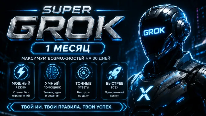 SUPER GROK l СУПЕР ГРОК l 1 МЕСЯЦ