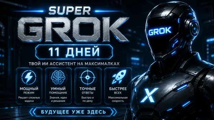 SUPER GROK l СУПЕР ГРОК l ДОСТУП НА 11 ДНЕЙ l + 2 ДНЯ ЗА ОТЗЫВ