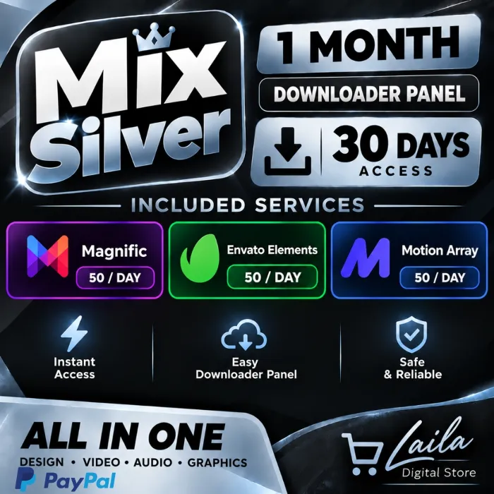 Mix Silver 1 месяц – Envato, Magnific, Motion Array – Панель загрузок