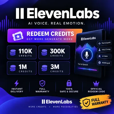 ElevenLabs 110K / 300K / 1M / 3M Credits | Полная гарантия