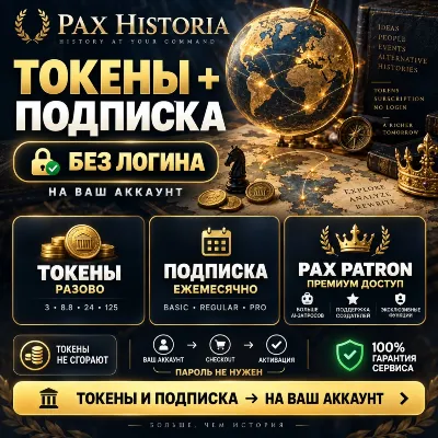 PAX HISTORIA — ПОДПИСКА + ПОПОЛНЕНИЕ ТОКЕНОВ | БЕЗ ВХОДА В АККАУНТ [100% ГАРАНТИЯ] - irongamers.ru