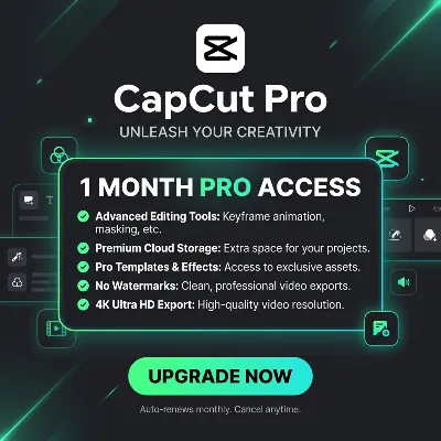 Аккаунт CapCut Pro на 1 месяц личный аккаунт - irongamers.ru