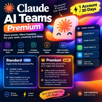 Claude AI Teams - Premium - 30 дней - Инвайт/Аккаунт - irongamers.ru