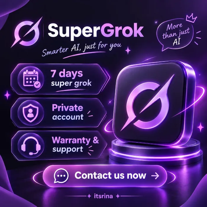 Grok AI X SUPER Grok — ПОДПИСКА НА 7 ДНЕЙ — · ЛИЧНЫЙ АККАУНТ [АВТОВЫДАЧА]