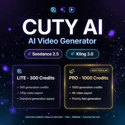 CUTY AI — 1 МЕСЯЦ | 300 / 1000 КРЕДИТОВ | LITE / PRO - irongamers.ru