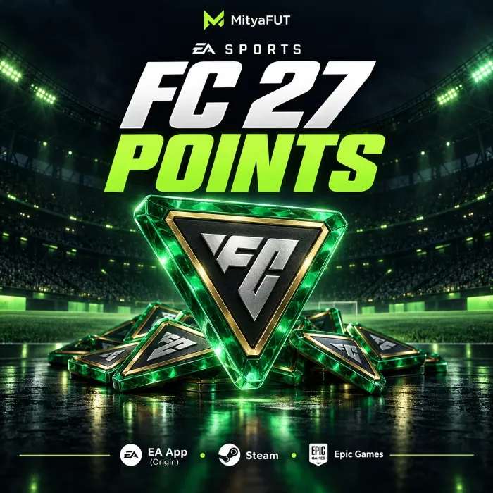 EA SPORTS FC 26 POINTS 1050 · 1600 · 2800 · 5900 · 12000 PC EA APP STEAM
