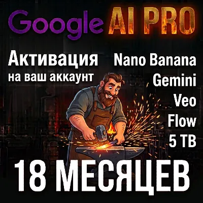 GOOGLE AI PRO на 18 месяцев | Gemini, Veo, Flow, Nano Banana, Google One — 5 ТБ - irongamers.ru